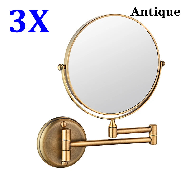 Magnifying Bathroom Mirror Hunnise Quality Brass Gold Hotel