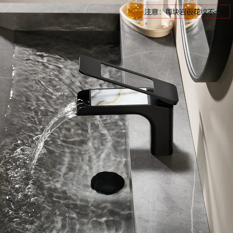 High-Quality Grey Basin Faucet Brass Construction Bathroom Sink