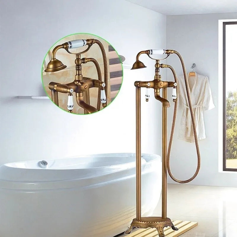Kemaidi Freestanding Shower Faucet Bathtub Floor Mounted Tub