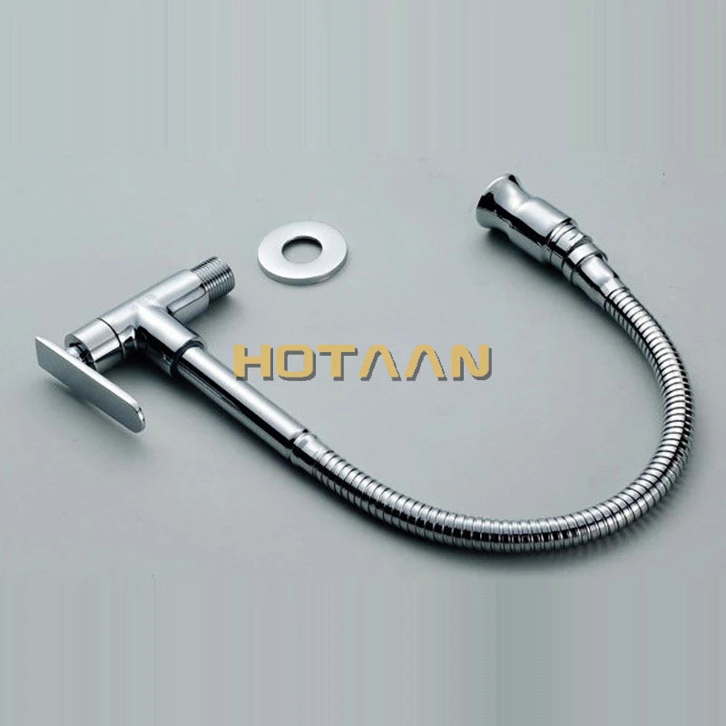 Hotaan 1set Wall Mounted Chrome Sink Faucet Tap