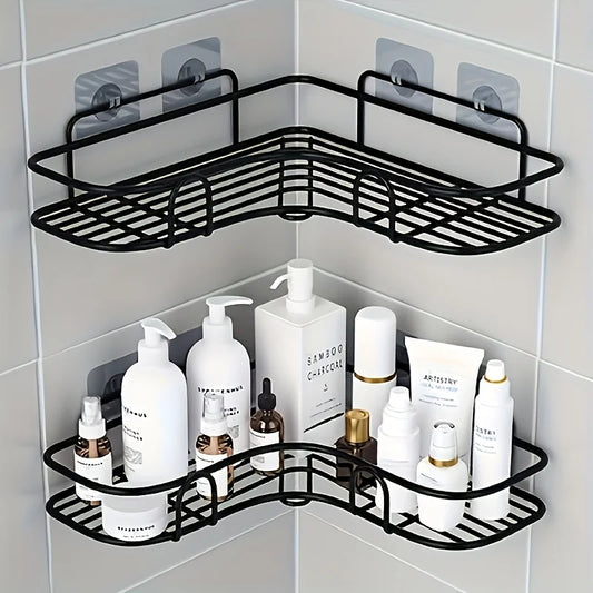 No-Drill Wall-Mounted Triangular Bathroom Shelf Corner Storage -