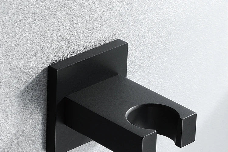 Wall-Mounted Shower Base Chrome Black Gold Square Hand-Held
