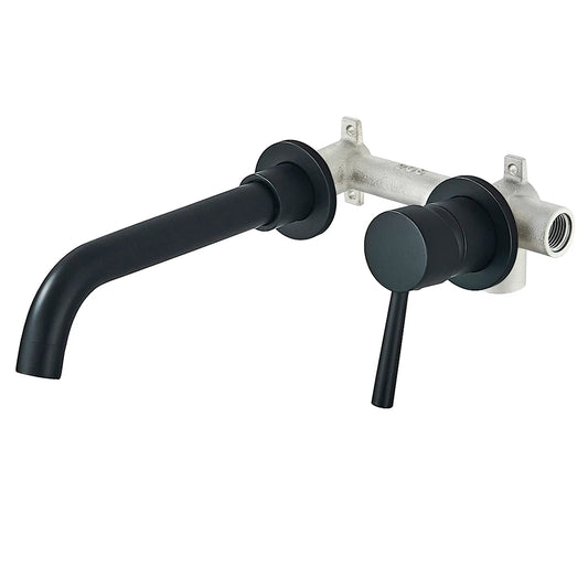 Matte Black Basin Faucet Brass White Bathroom Sink