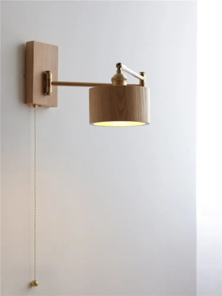 Iwhd Walnut Ash Wood Led Wall Lamp Sconce