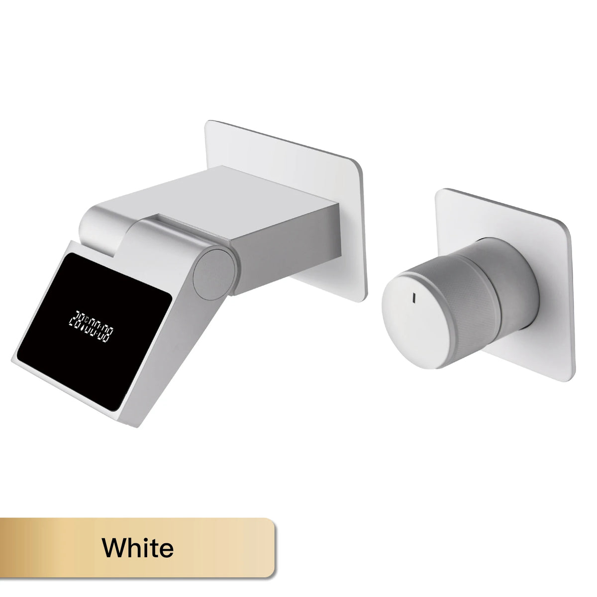 Intelligent Black Brass Bathroom Faucet Led Digital Display