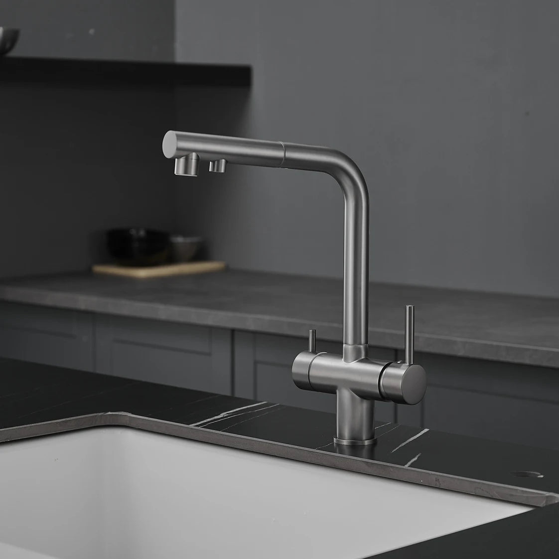 Brushed Gold Pull Out Filter Mixer Faucets Quality