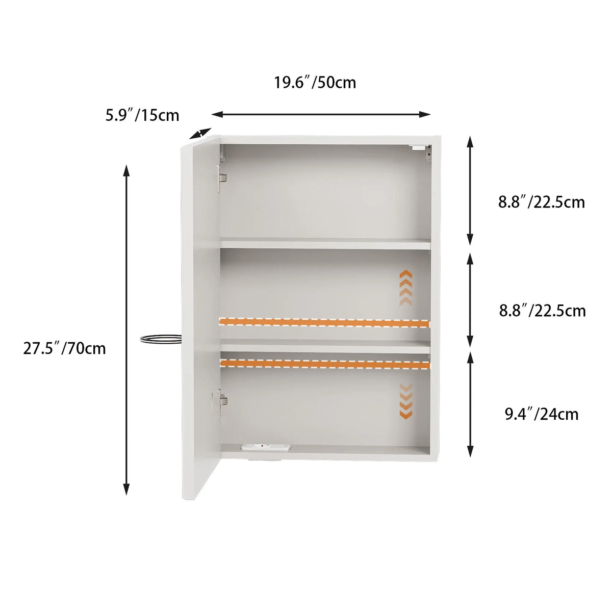 3-Color Mode Dimmer Led Bathroom Mirror Cabinet Wall