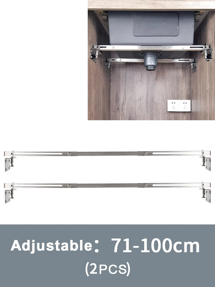 2pcs Undermount Sink Supports Brackets Adjustable Stainless Steel