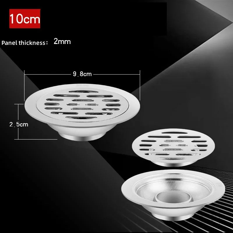 Stainless Steel Floor Drains Shower Anti-Odor Drainer Bathtub