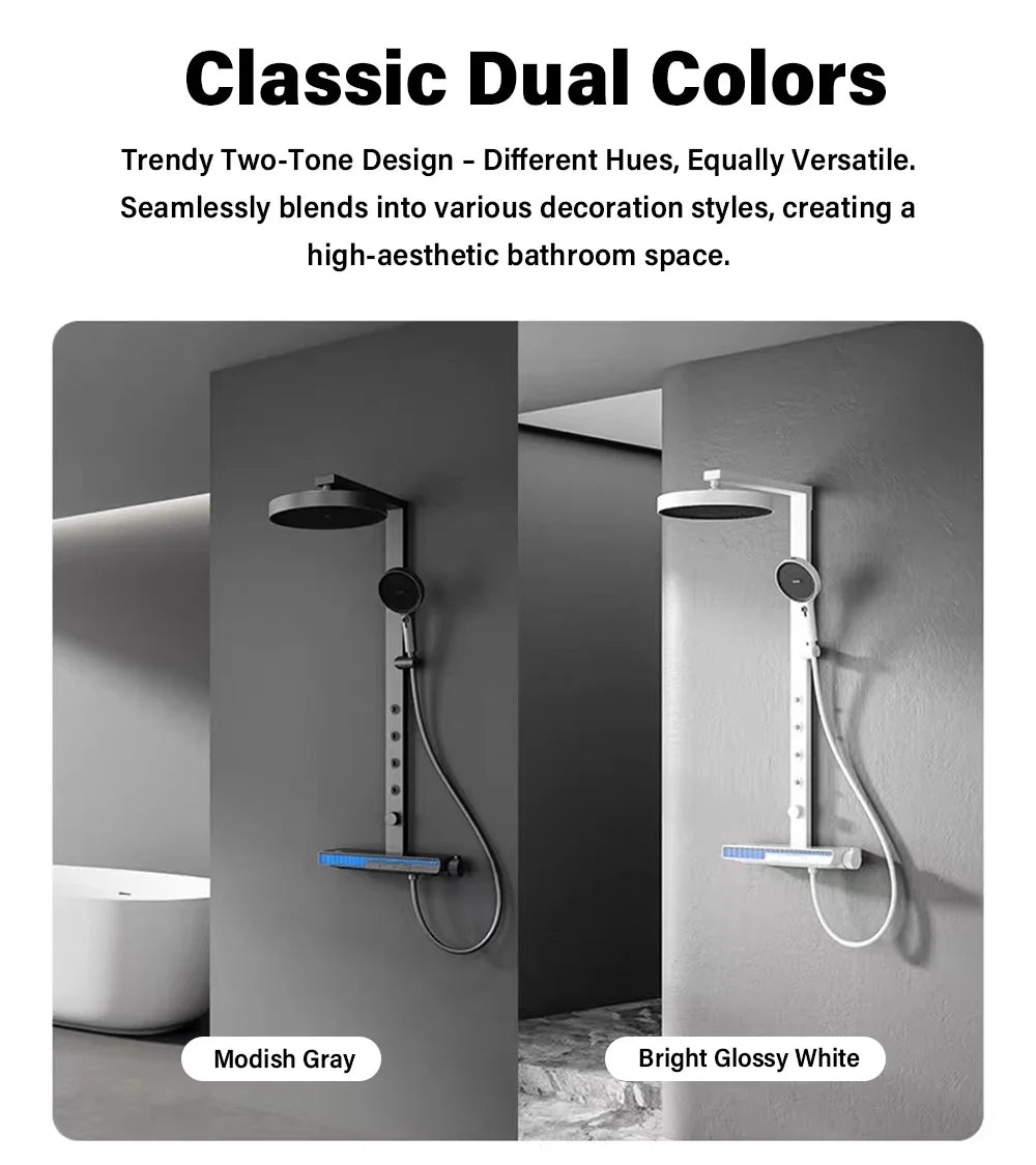 Luxury Spa Jet Shower System Led Display Copper