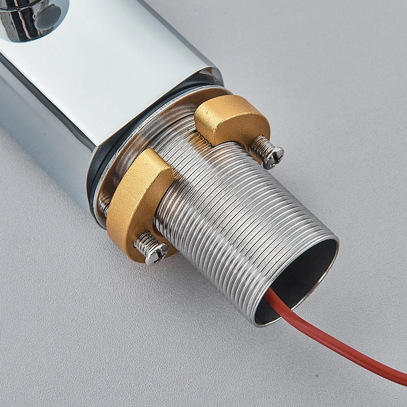 White Touchless Sensor Basin Faucet Smart Digital Display