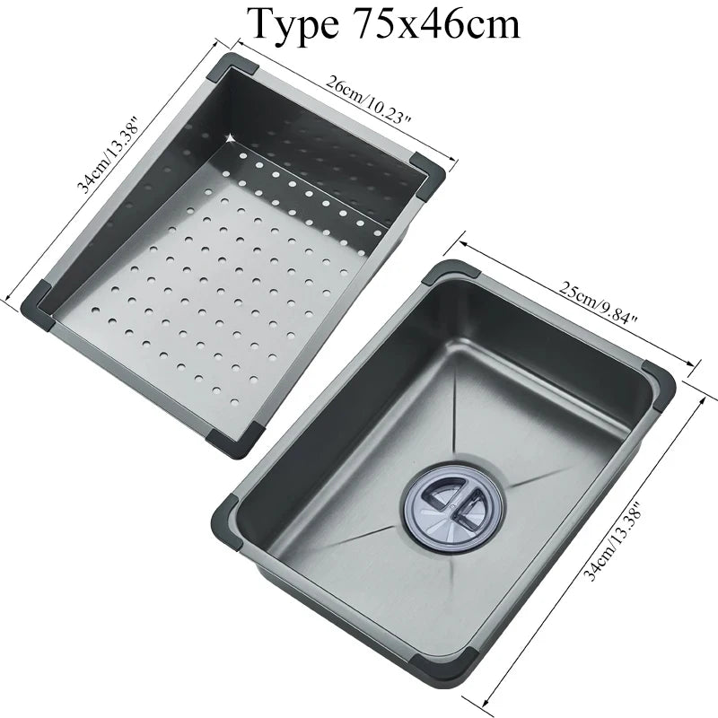 304stainless Steel Sink Faucet Rainfall Spout Pull Out