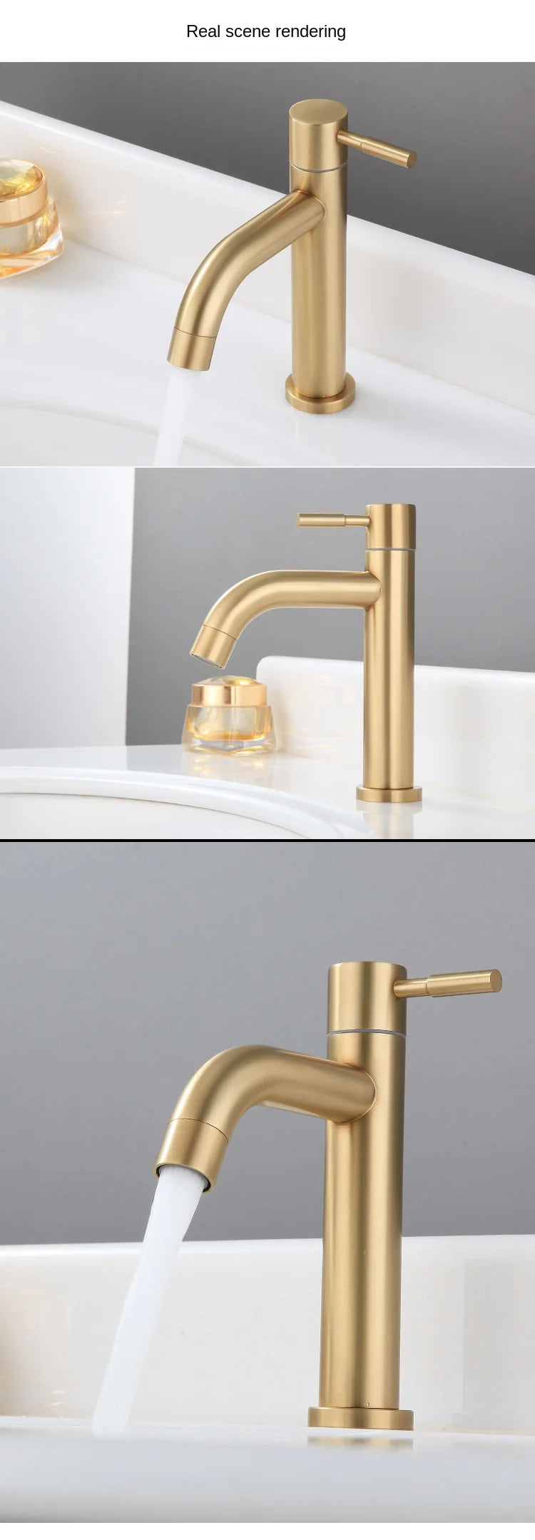 Bathroom Basin Faucet 1/2inch 304 Stainless Steel Cold