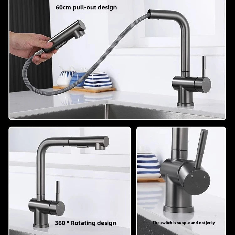 Cold Touch On Faucets Stainless Steel Pull Out