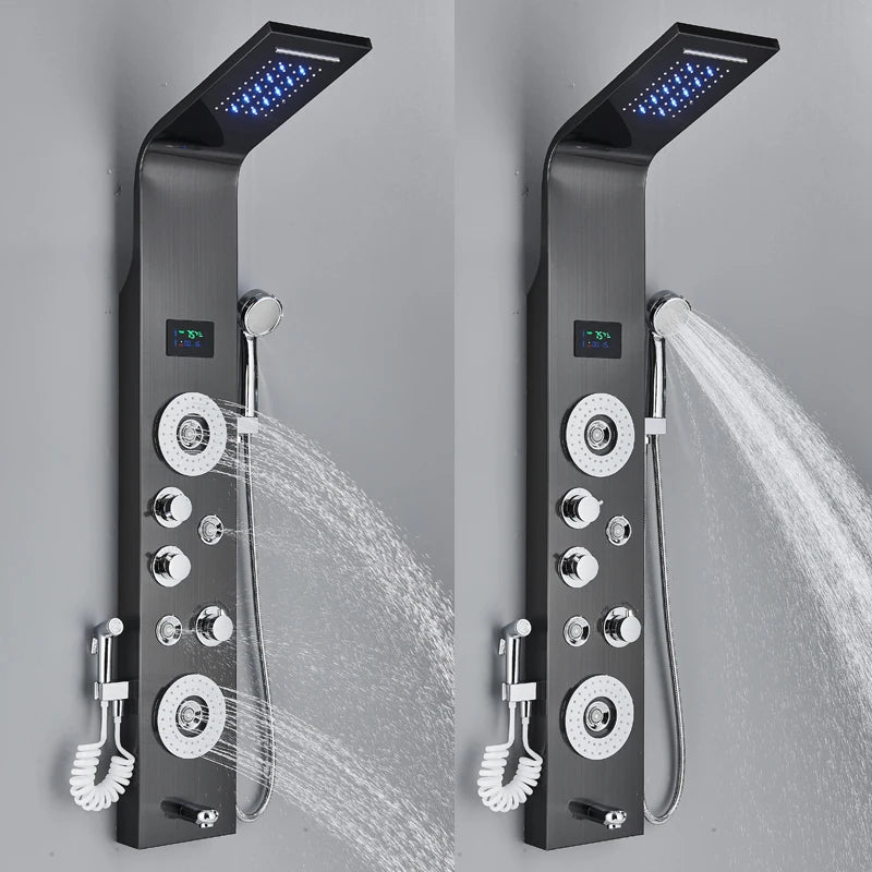 Shinesia Led Shower Panel Rainfall Bathroom Column Mixer