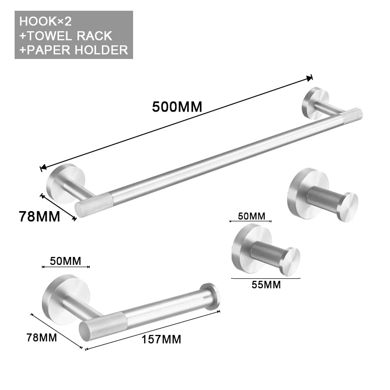 Brushed Nickel Bathroom Wall Mount Bath Shelf Robe