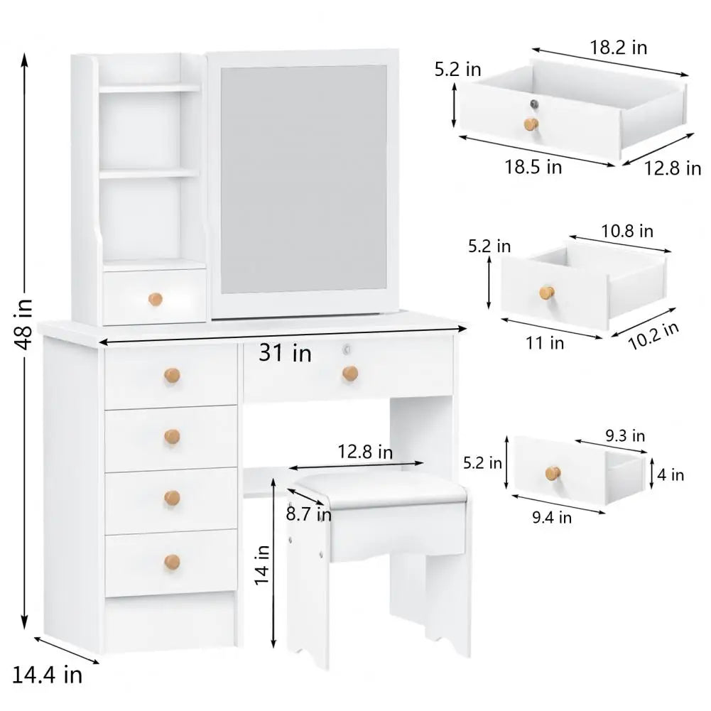Makeup Vanities Vanity Desk Sliding Mirror Bedroom Dressing