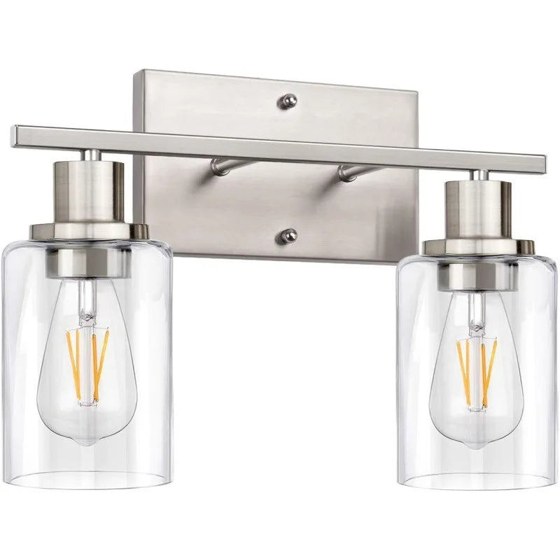 2-Light Bathroom Vanity Light Fixtures Vintage Industrial Metal