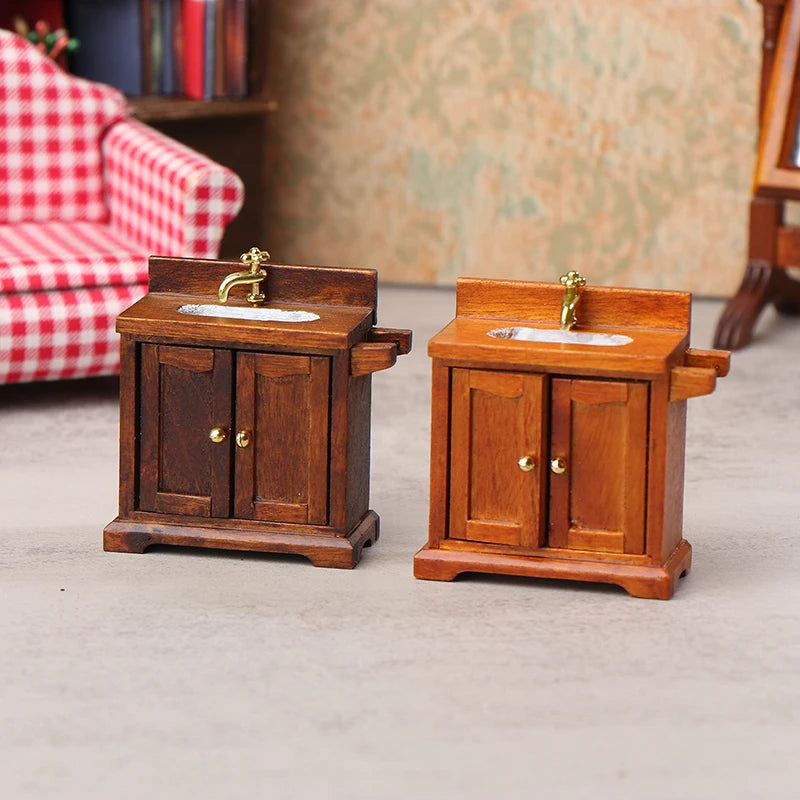 Realistic 1/12 Scale Dollhouse Simulation Wash Basin Toy