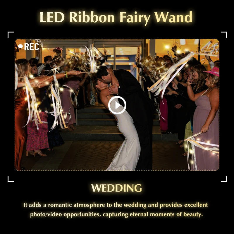 Wedding Ribbon Fairy Wand Light Up Magic Wand