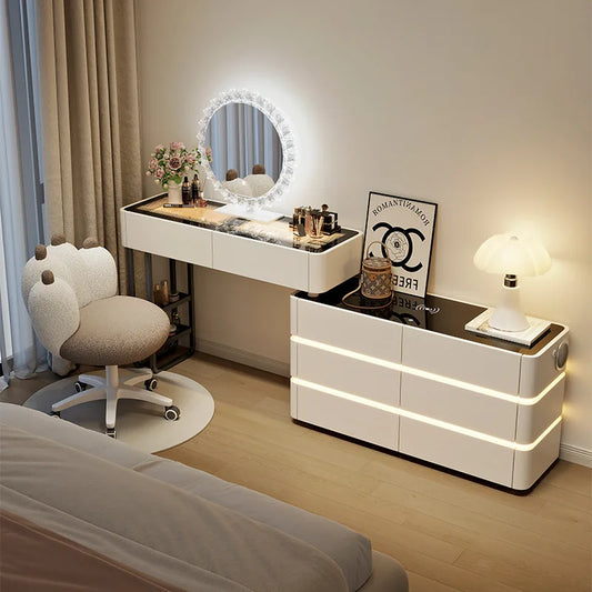 Modern Dressing Table Vanity Desk Wireless Charge Station