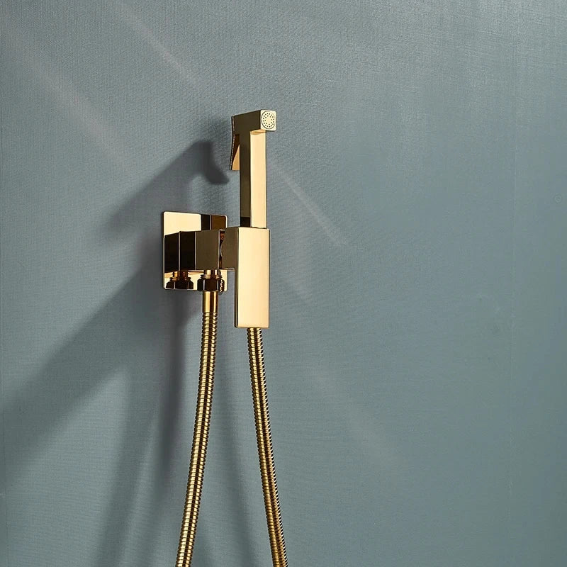 Black/Chrome Toilet Shower Mixer Faucet Cold Water Mixer
