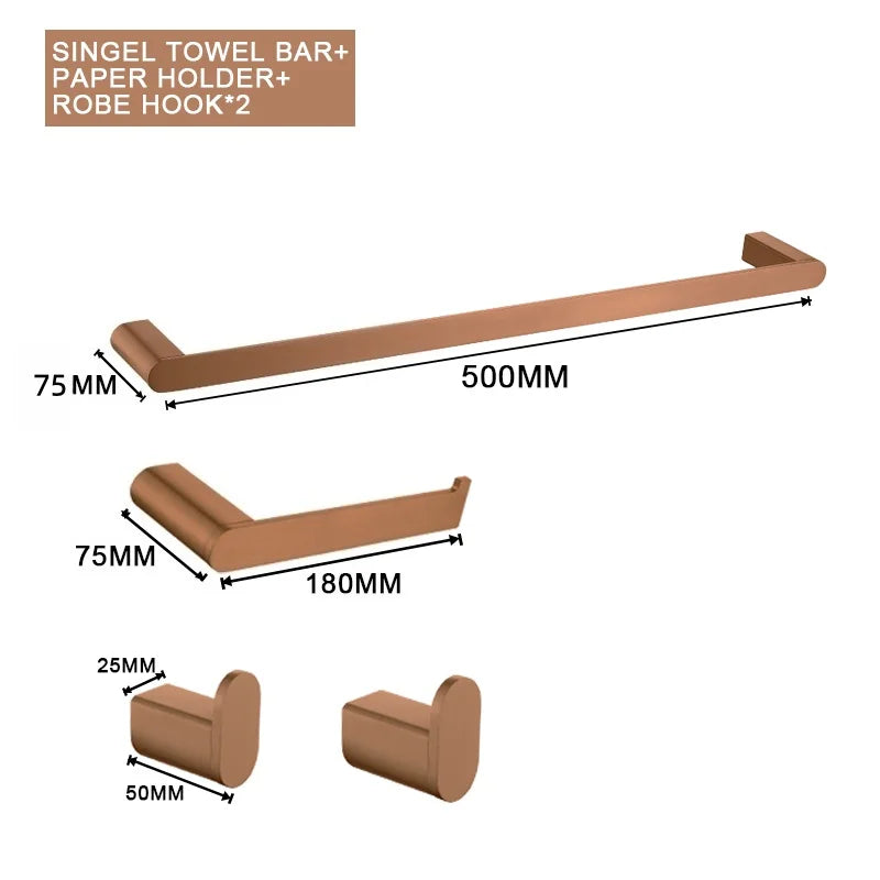 Rose Gold Bathroom Wall Mount Shelf Toilet Bath