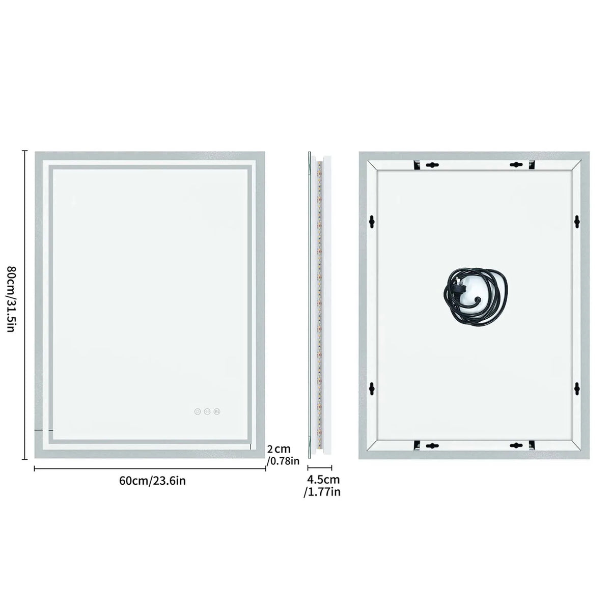 Led Light Bathroom Mirror Illuminated Wall Mounted Vanity