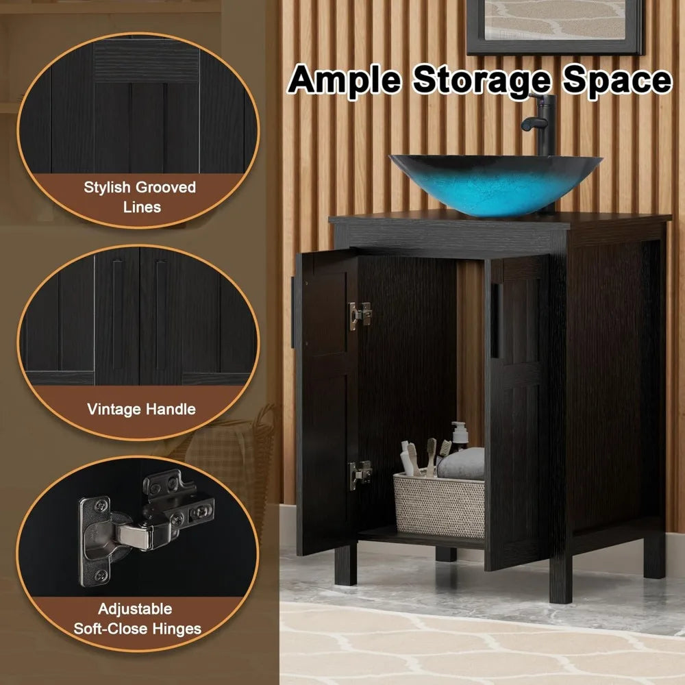 Black 24 Bathroom Vanity Sink Combo Modern Vanity