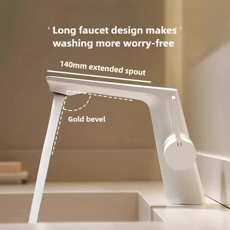 Modern Bathroom Sink Faucet Brass White Or Brushed