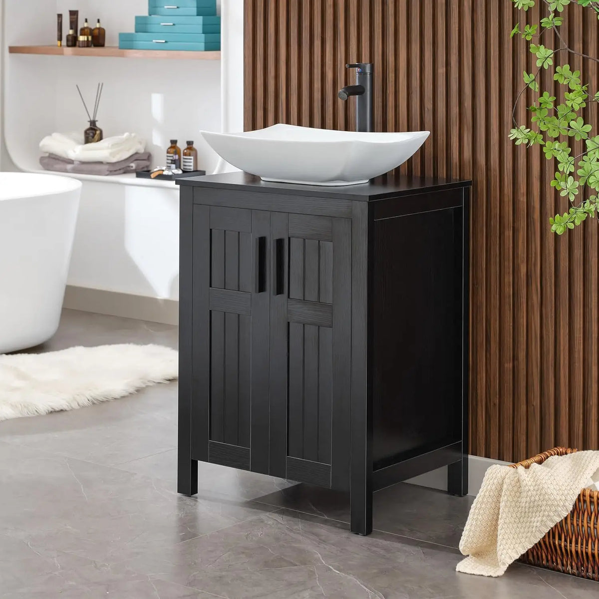 Black 24 Bathroom Vanity Sink Combo Modern Vanity