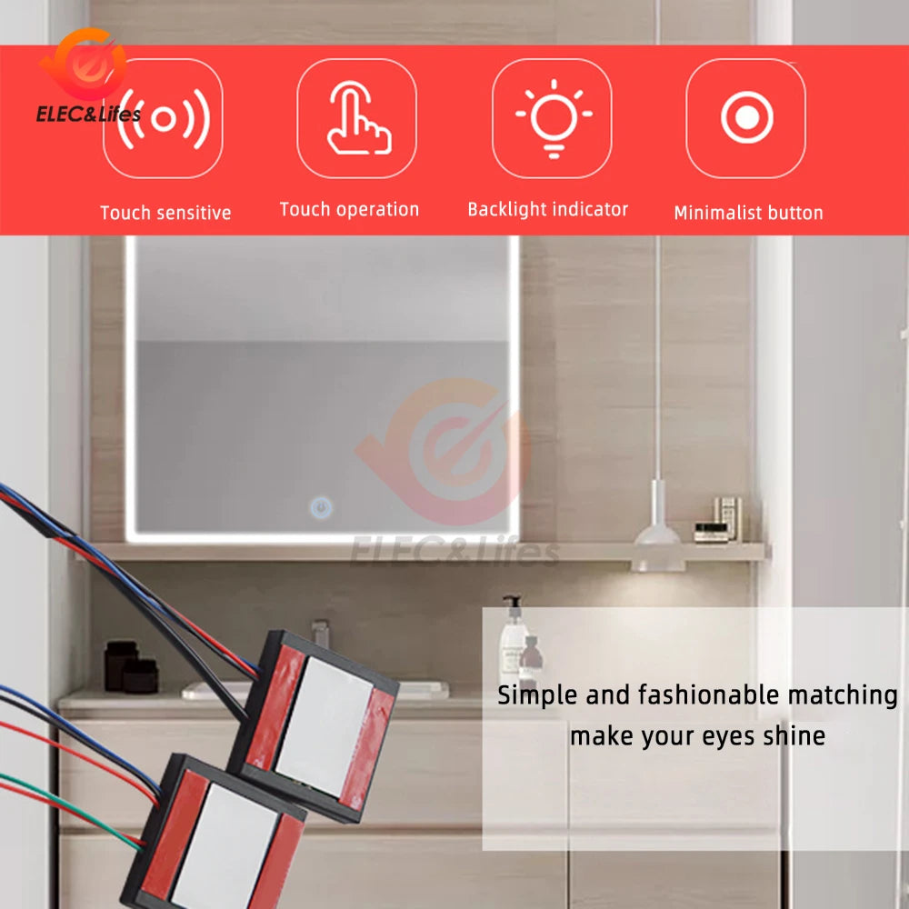Dc 5-12v Bathroom Mirror Switch Touch-Switch Sensor Led