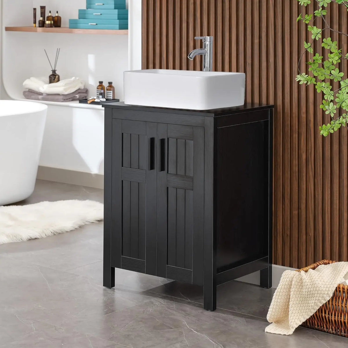 Black 24 Bathroom Vanity Sink Combo Modern Vanity
