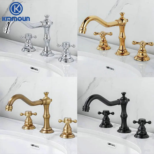 Kmmoun Fixed Spout Bathroom Basin Faucet Hole Deck