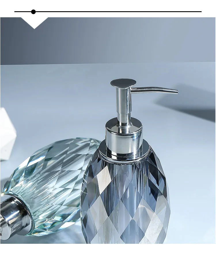 Light Luxury Crystal Bathroom Crystal Transparent Soap Dispenser