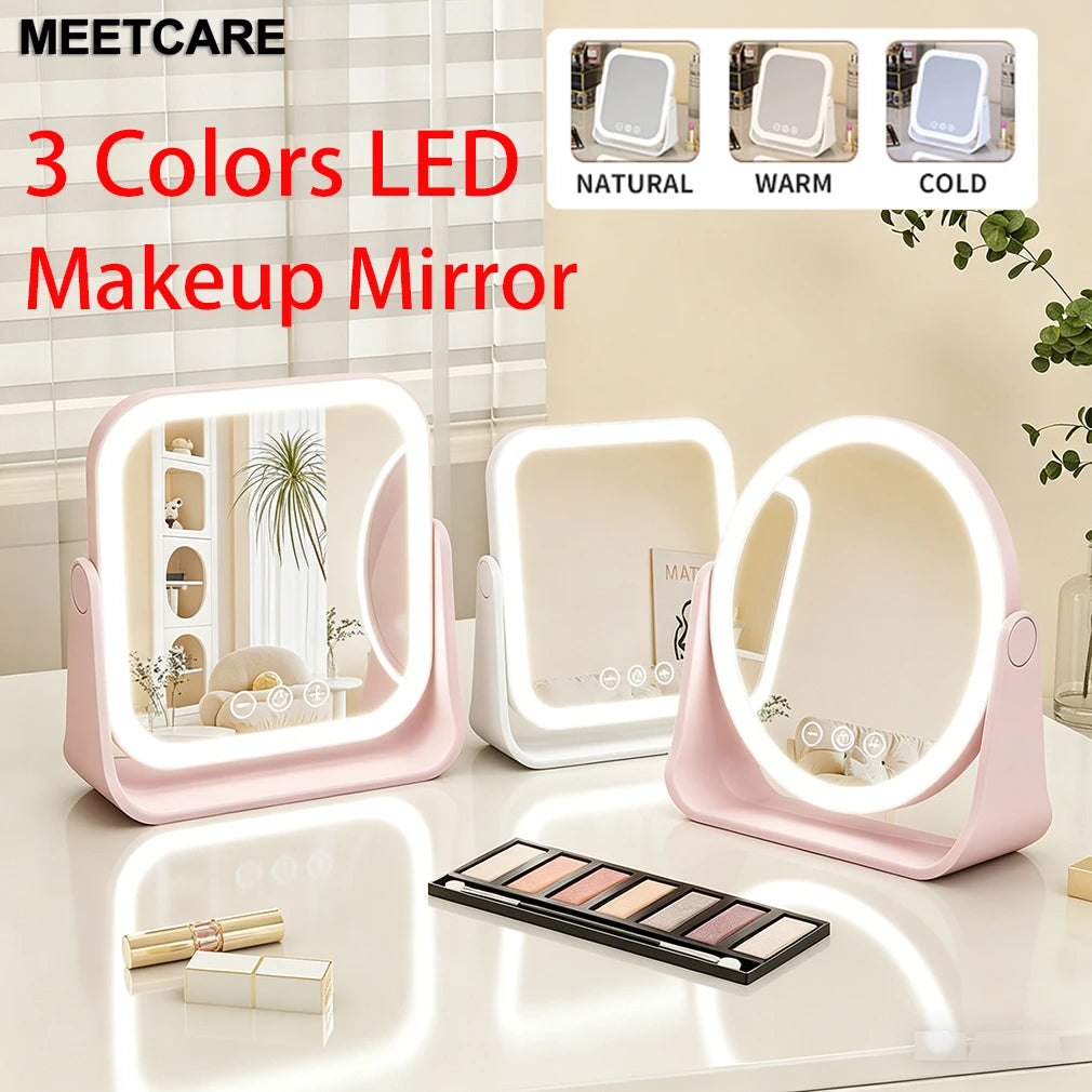 Colors Led Makeup Mirror Wireless Eversible Dimmable Touch