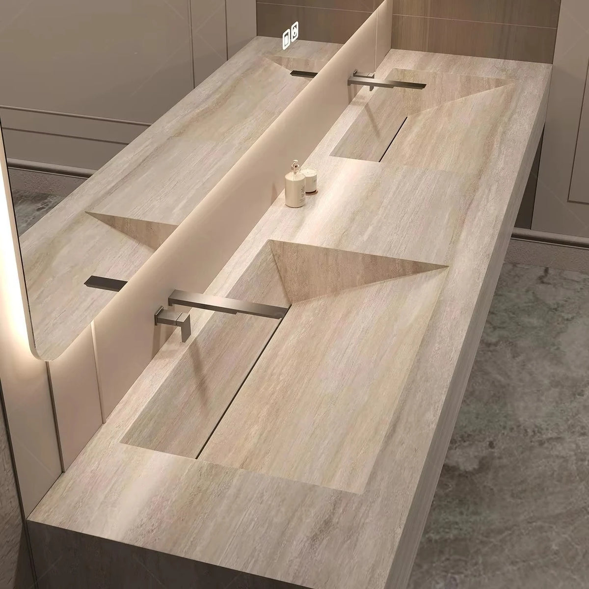 Any Size Custom Luxury Natural Stone Bathroom Vanity