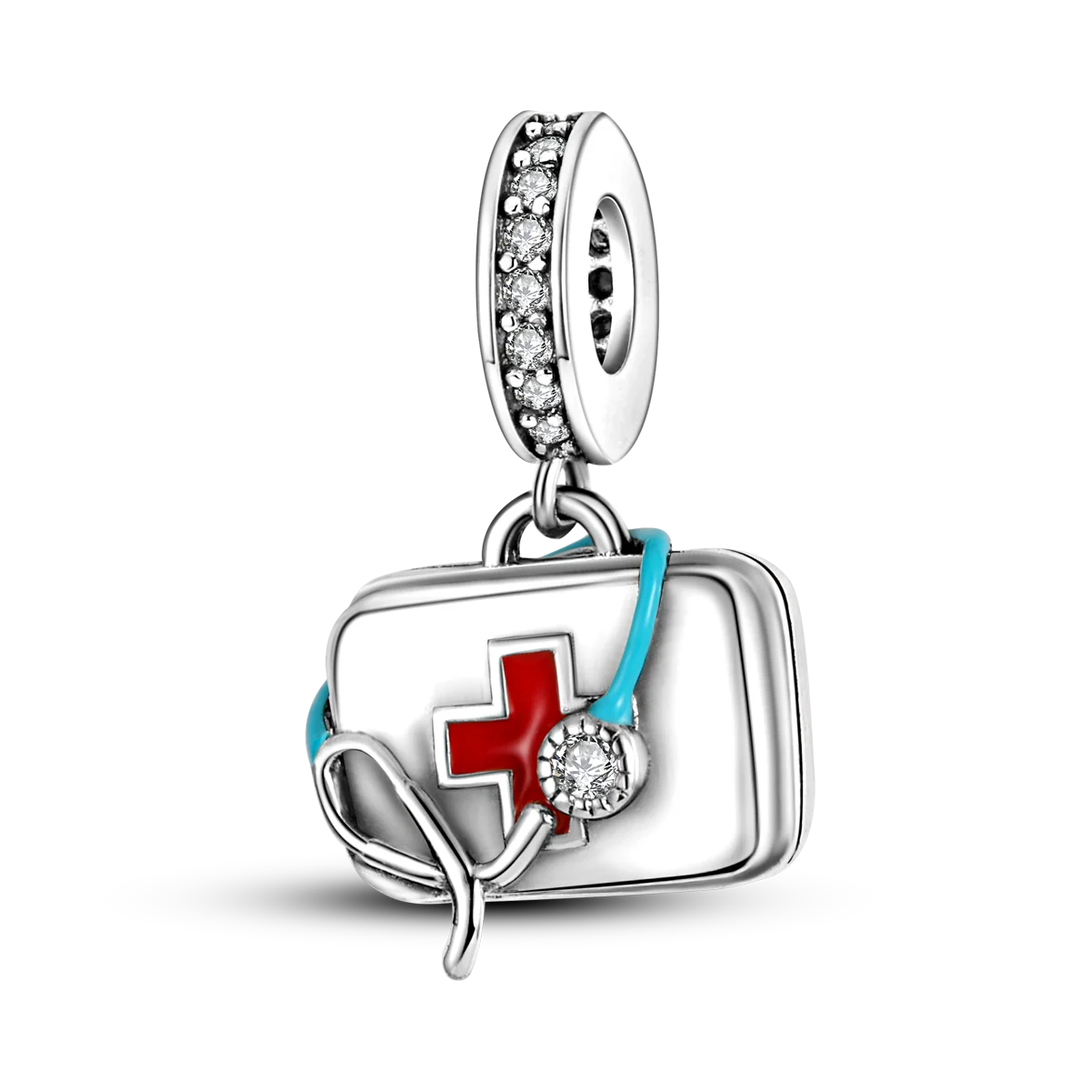 Medicine Cabinet Stethoscope Charm Pendant 925 Silver Original