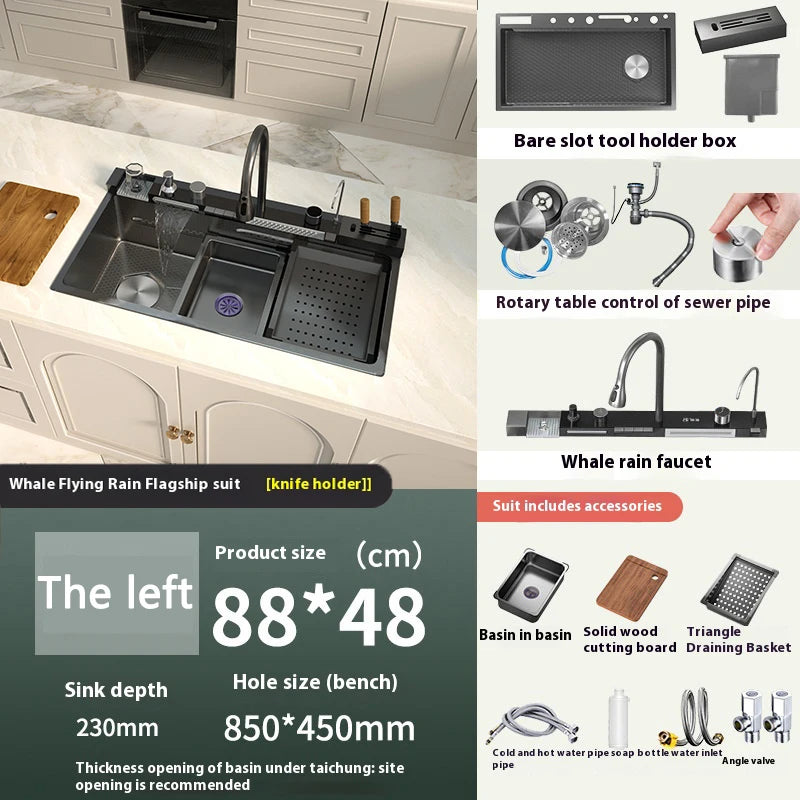 Stainless Steel Sink Trash Can Embossed Wash Basin