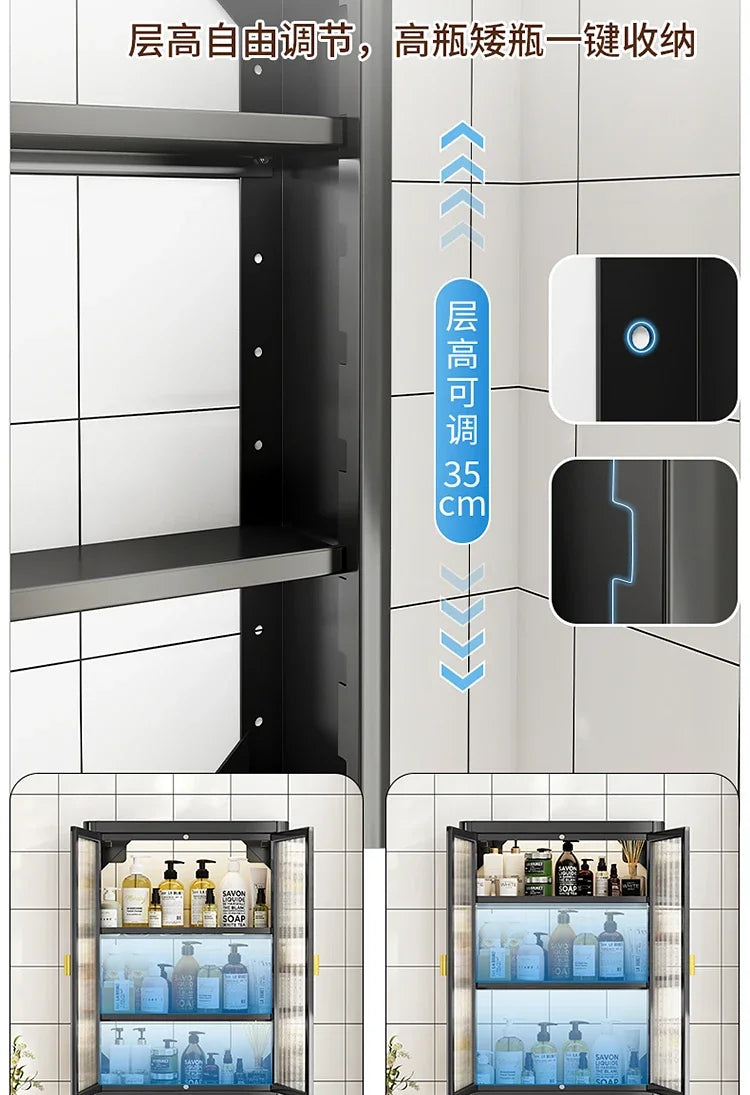 Modern Wall Mounted Bathroom Cabinet White Waterproof Storage
