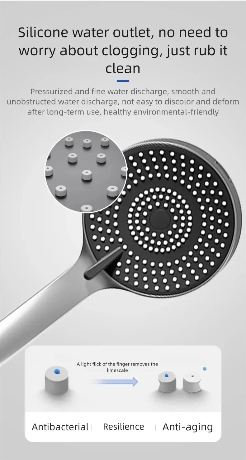 Bathroom Cold Water Boosting Shower Rainfall Pressure Piano