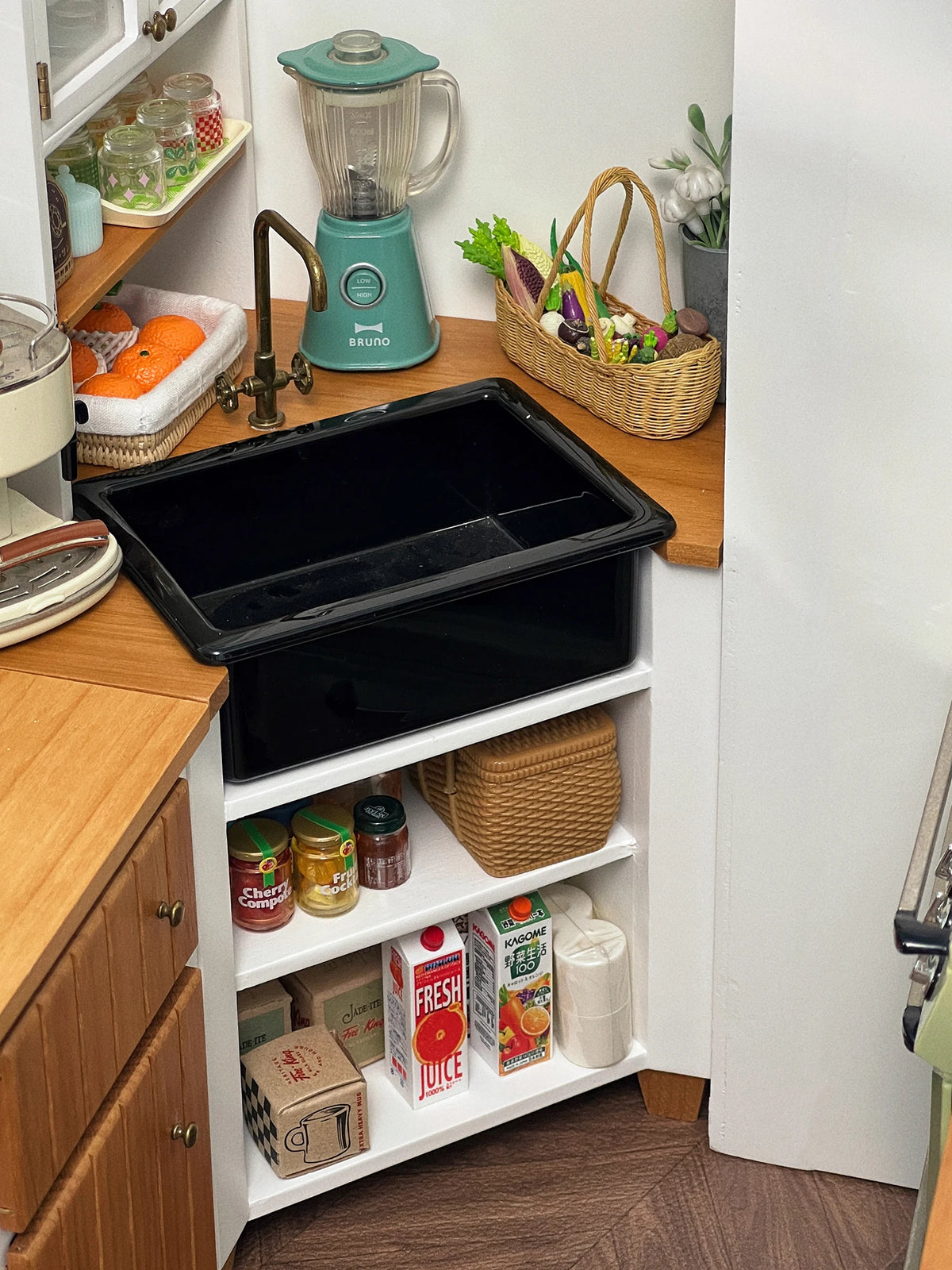 Solid Wood Metal Corner Sink Cabinet Door Cabinet