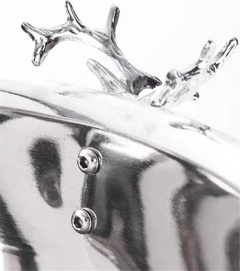 304 Stainless Steel Deer Head Ear Gold Silver