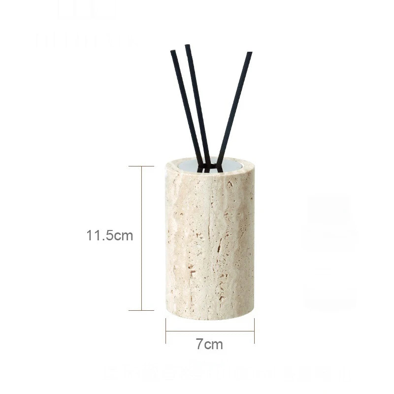 Beige Travertine Bathroom Natural Marble Soap Dispenser Reed