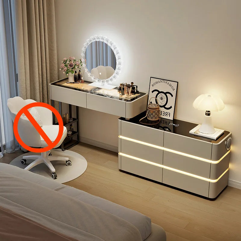 Modern Dressing Table Vanity Desk Wireless Charge Station