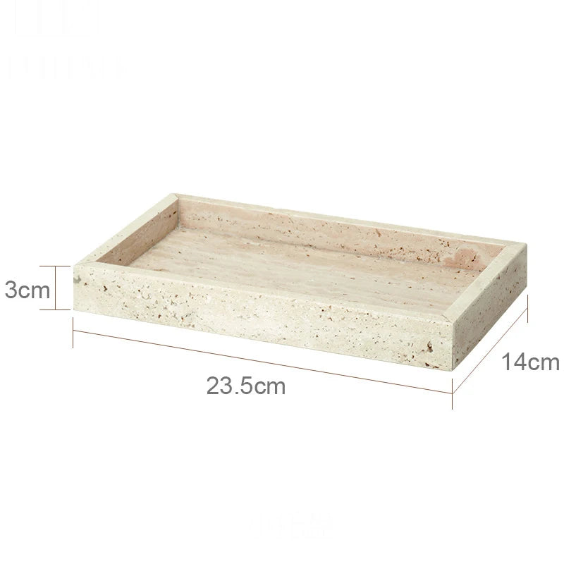 Beige Travertine Bathroom Natural Marble Soap Dispenser Reed
