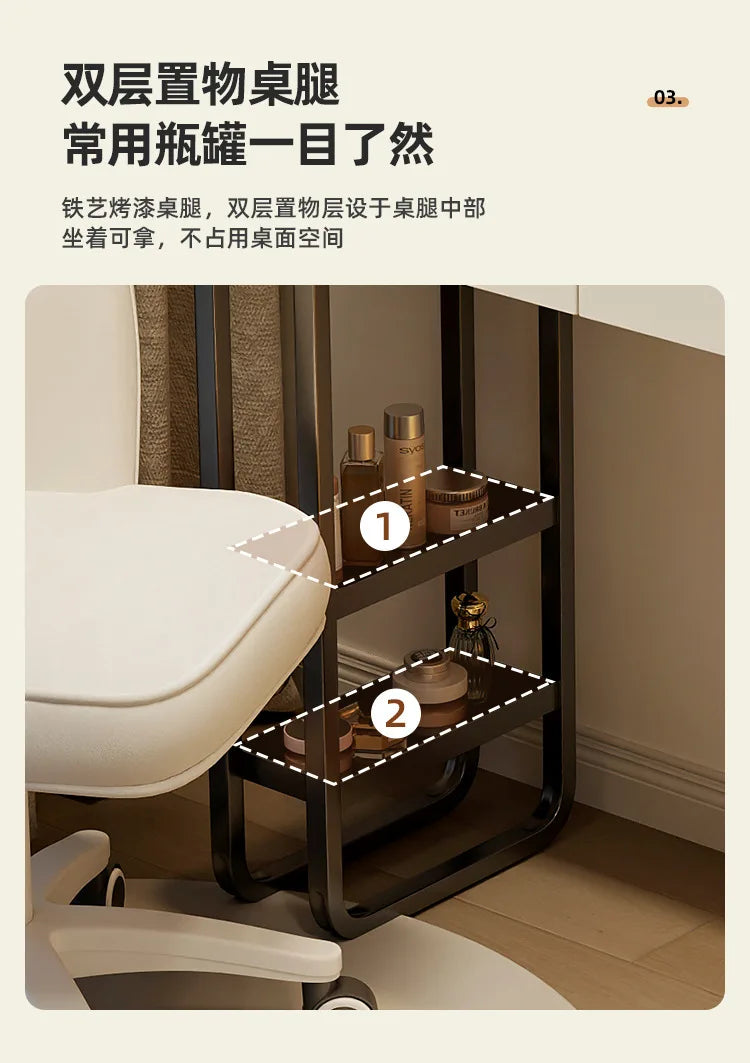 Modern Dressing Table Vanity Desk Wireless Charge Station