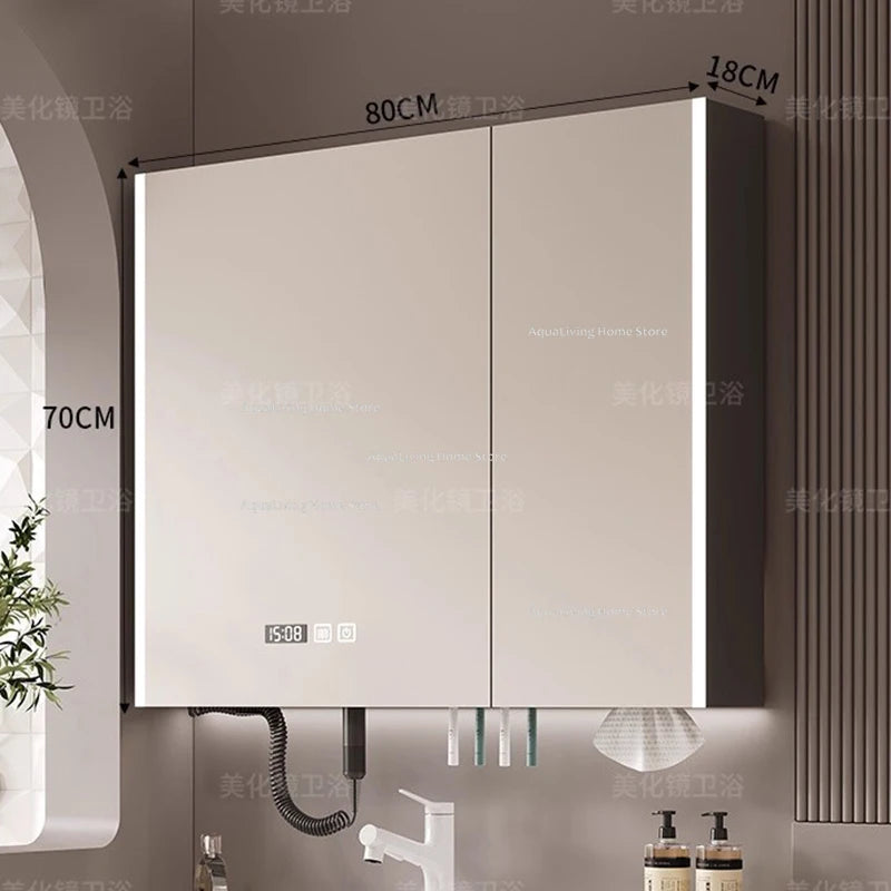 Modern Smart Bathroom Mirror Cabinet Wall-Mounted Vanity Mirror