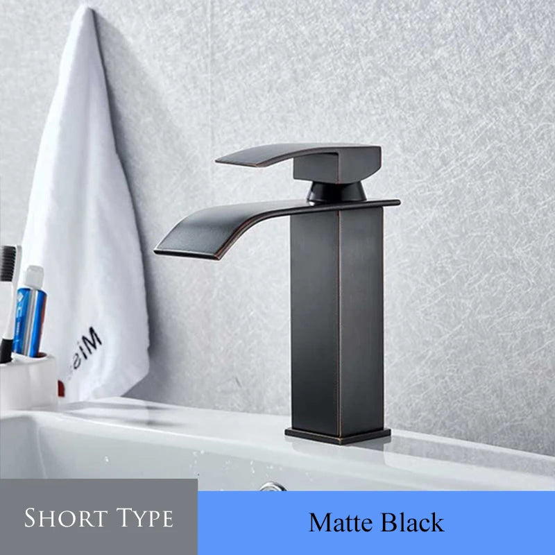 Retail Waterfall Bathroom Basin Faucet Chrome Deck Mount