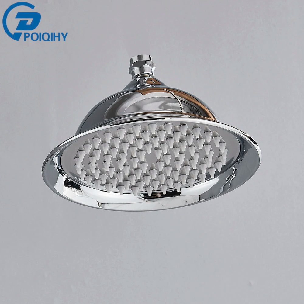 Poiqihy Brass Golden Rainfall Shower Head Shower Faucet